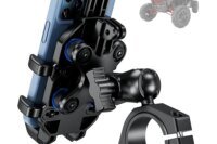 Phone Mount with Vibration Dampener Heavy Duty for UTV Roll Cage Cellphone Holder Fit on 1.5''/1.65''/1.75''/1.85''/2'' Roll Bar