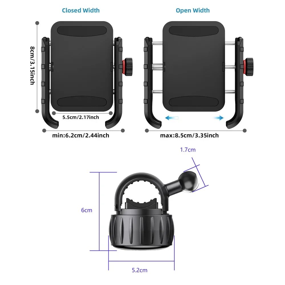 Bicycle E Scooter Mobile Phone Holder Handlebar[Quick Installation] Universal Mobile Phone Holder Bicycle Handlebar for iPhone