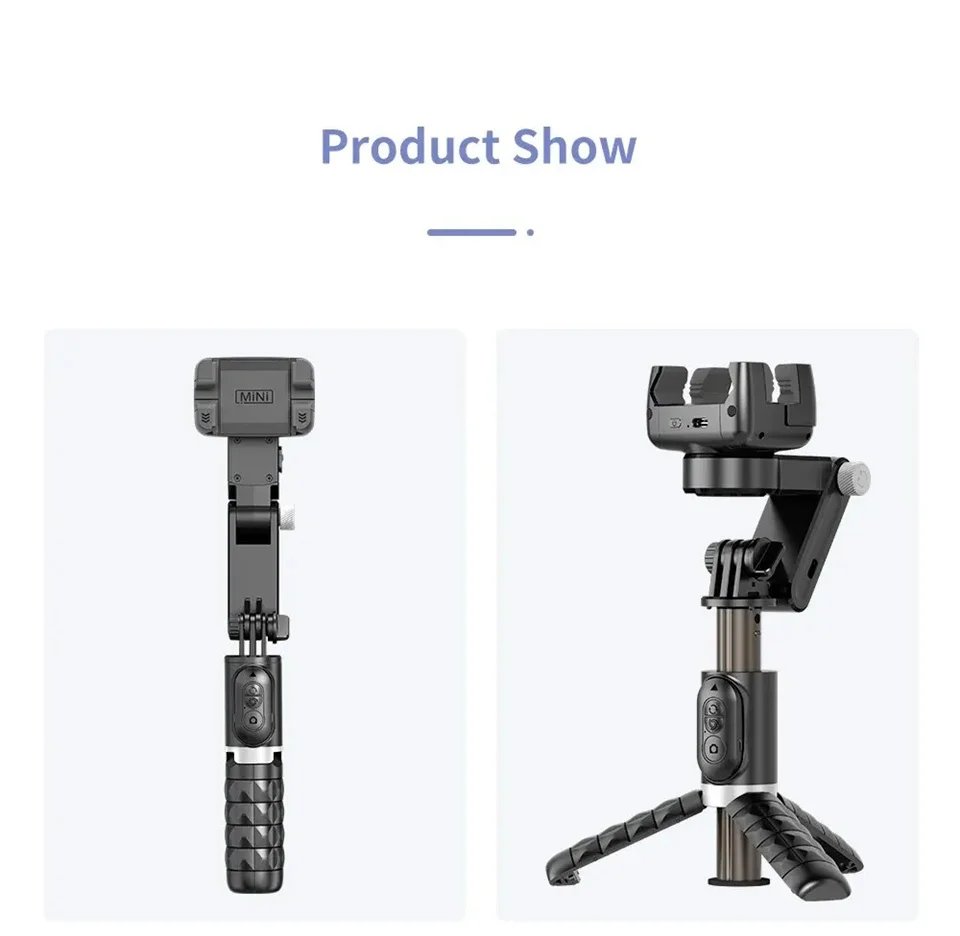 Desktop Following the shooting Mode Gimbal Stabilizer Selfie Stick Tripod with Fill Light for iPhone Cell Phone Smartphone