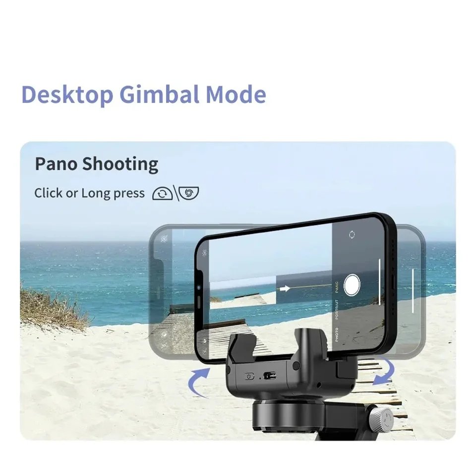 Desktop Following the shooting Mode Gimbal Stabilizer Selfie Stick Tripod with Fill Light for iPhone Cell Phone Smartphone