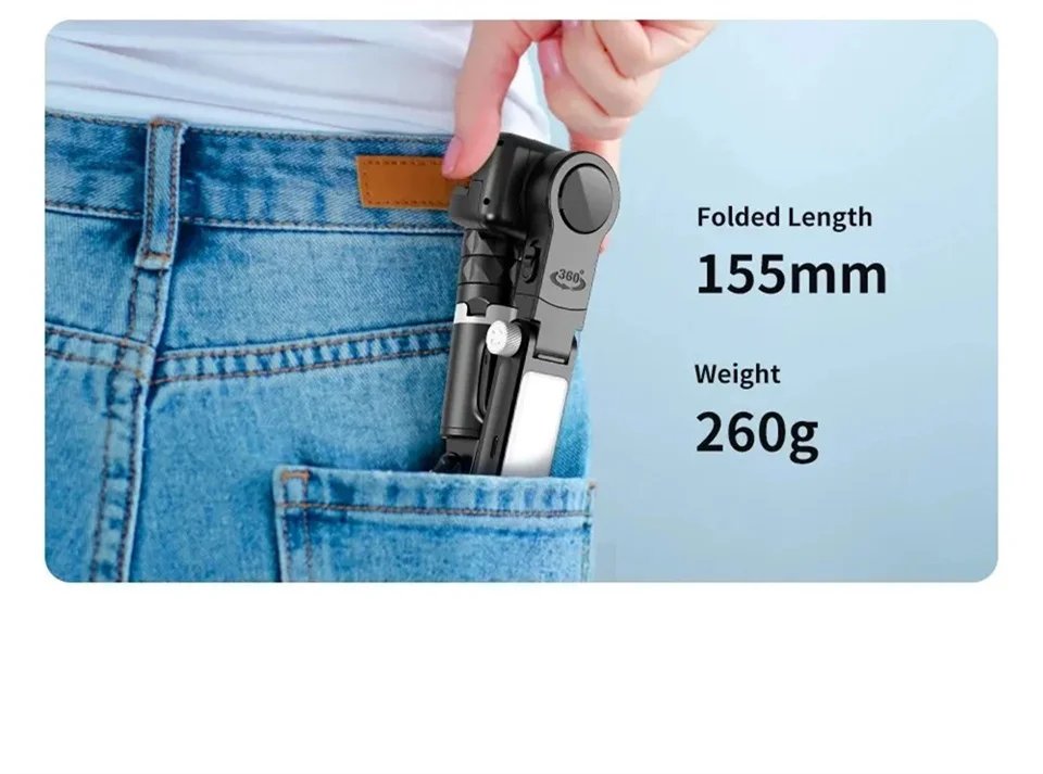 Desktop Following the shooting Mode Gimbal Stabilizer Selfie Stick Tripod with Fill Light for iPhone Cell Phone Smartphone