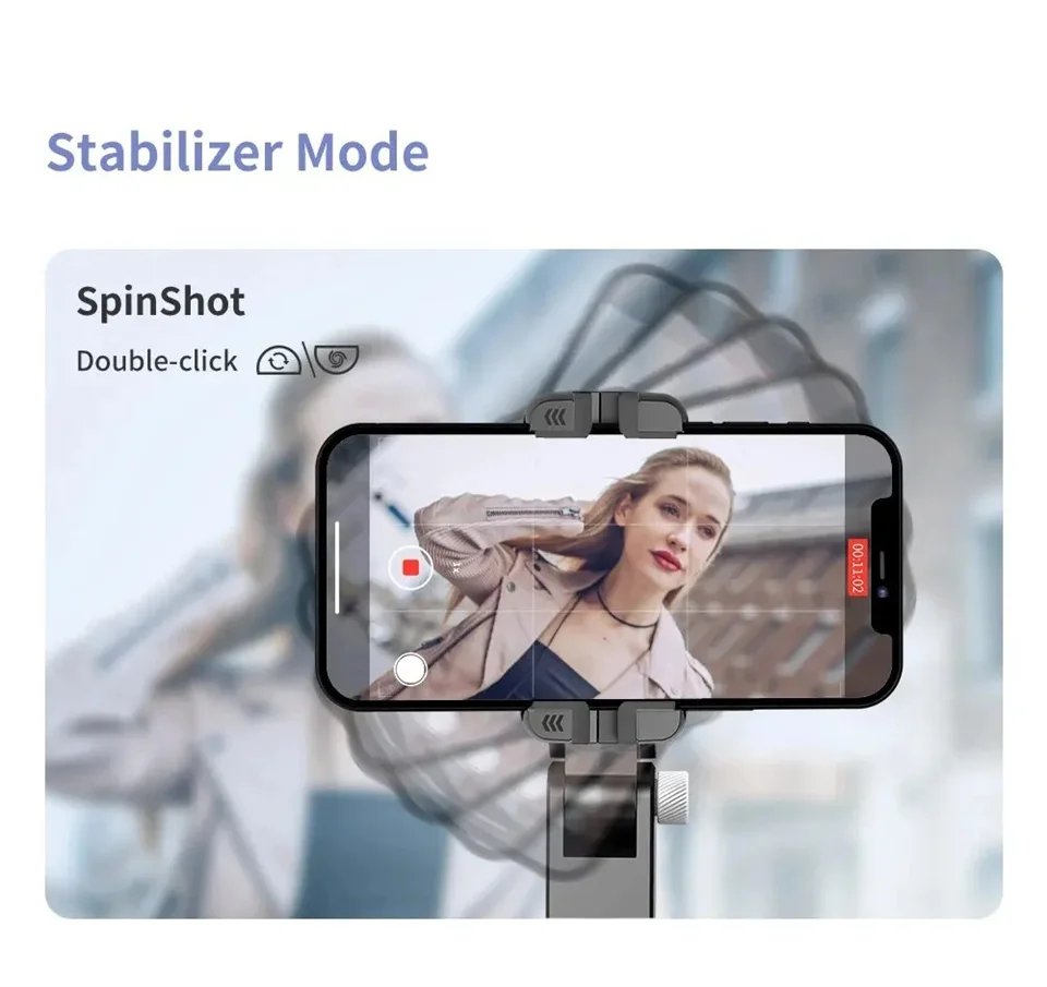 Desktop Following the shooting Mode Gimbal Stabilizer Selfie Stick Tripod with Fill Light for iPhone Cell Phone Smartphone