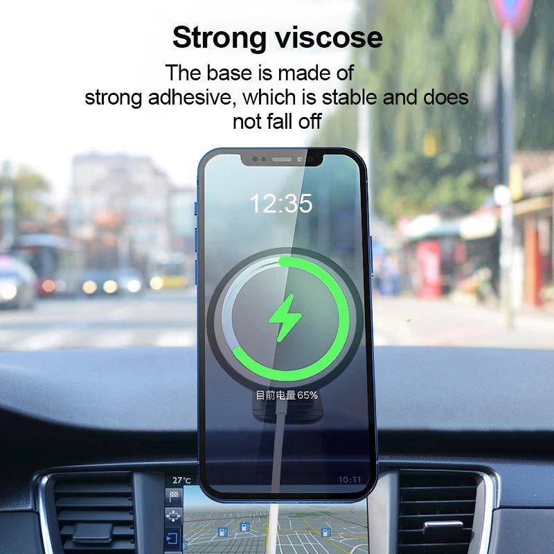 Car Phone Holder  Silicone Base Wireless Fast Charging Only Charger Cradle Phone Stand For IPhone 12 mini 12 Pro Car Phone Holder  Silicone Base Wireless Fast Charging Only Charger Cradle Phone Stand For IPhone 12 mini 12 Pro