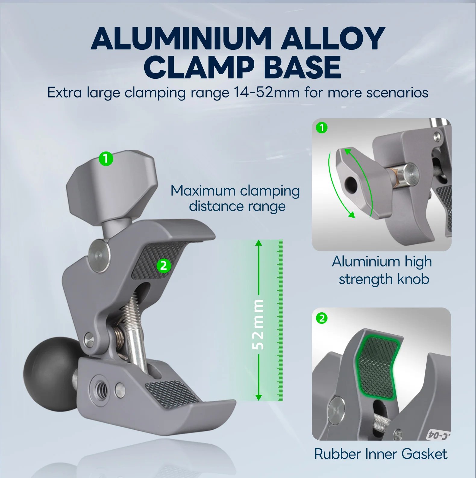 FANAUE Aluminum Motorcycle Phone Holder with Anti Vibration Device 360° Rotation Bike Phone Mount for Motorbike Bicycle ATV/UTV FANAUE Aluminum Motorcycle Phone Holder with Anti Vibration Device 360° Rotation Bike Phone Mount for Motorbike Bicycle ATV/UTV