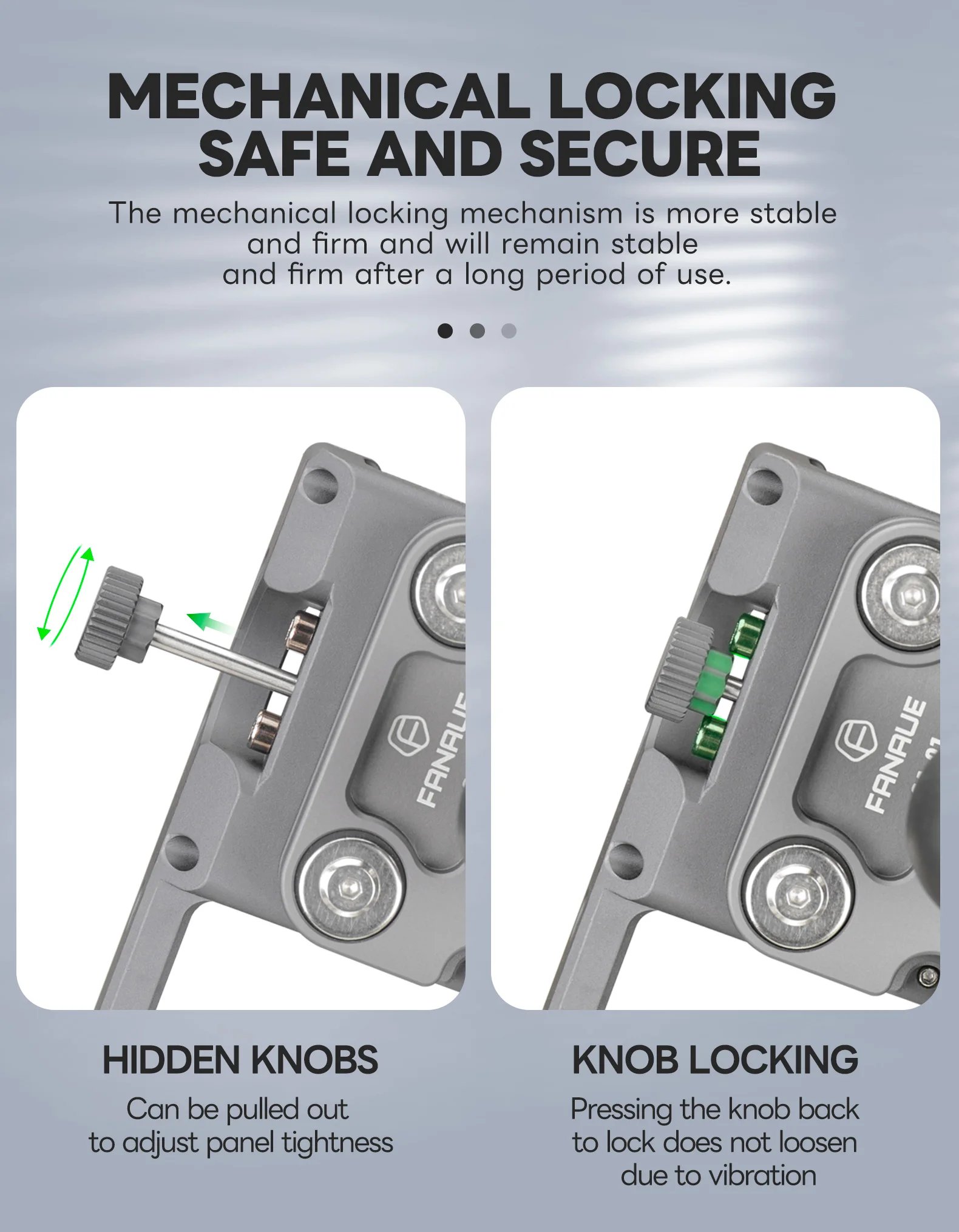 FANAUE Aluminum Motorcycle Phone Holder with Anti Vibration Device 360° Rotation Bike Phone Mount for Motorbike Bicycle ATV/UTV