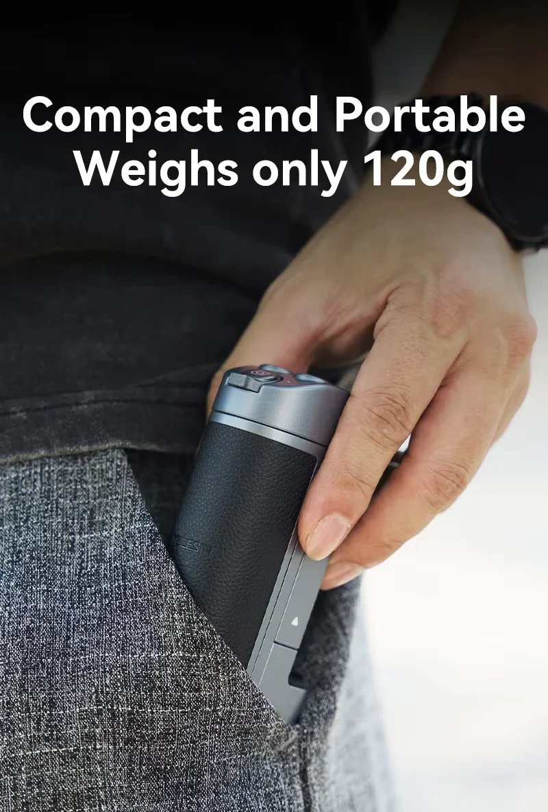 Phone Camera Grip with Bluetooth, Hidden Selfie Stick Stand Multi-Mode Control Universal Fit for IPhone/Android - Vlog Essential