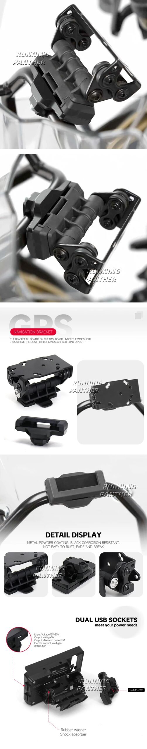 For BMW F800GS F 800 GS ADV ABS Adventure 2014 - 2019 Mobile Phone USB Navigation Bracket Motorcycle GPS Mount 13/16mm Crossbar