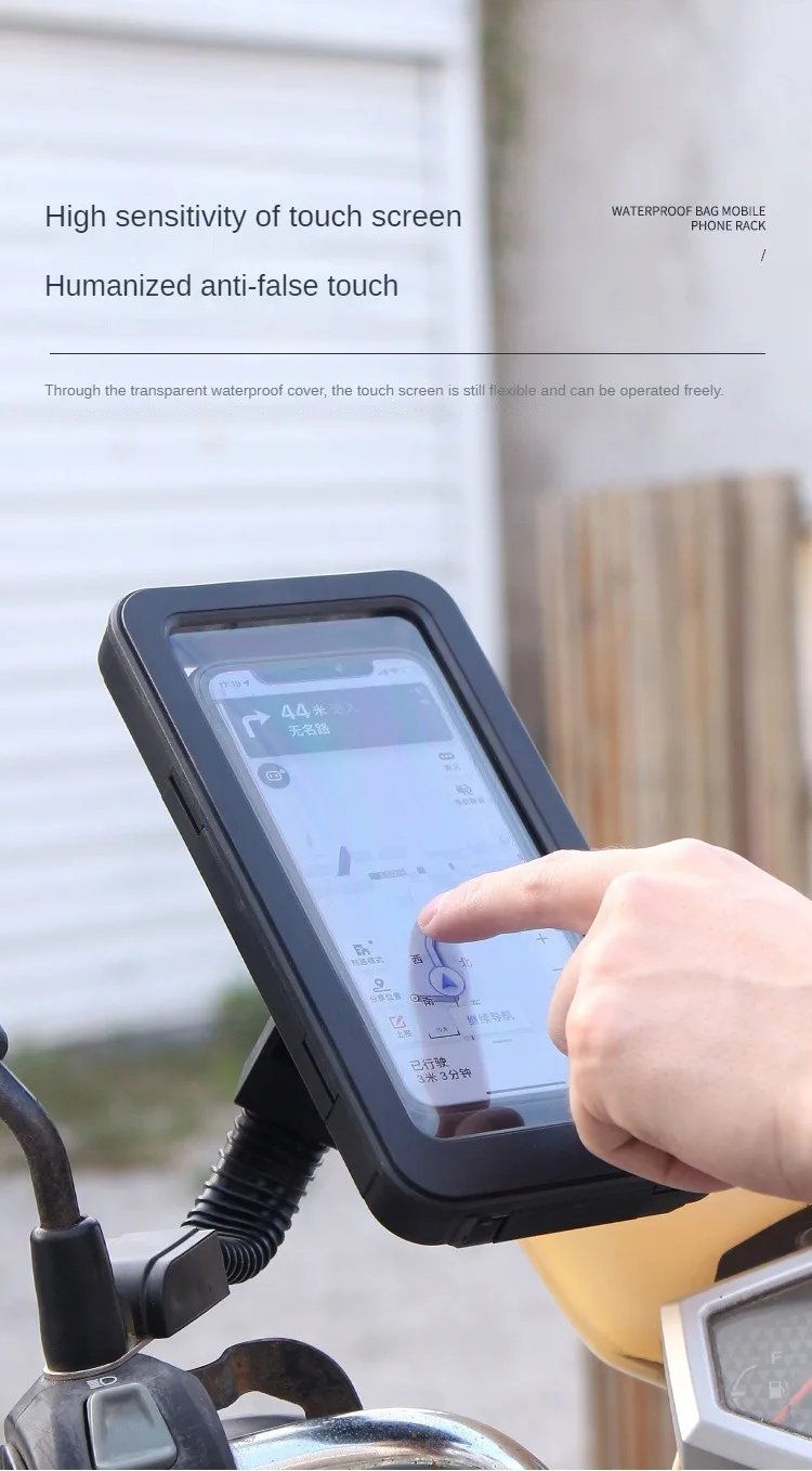 Waterproof Motorcycle Bike Mobile Phone Holder Support Universal Bicycle GPS 360° Swivel Adjustable Motorcycle Cellphone Holder