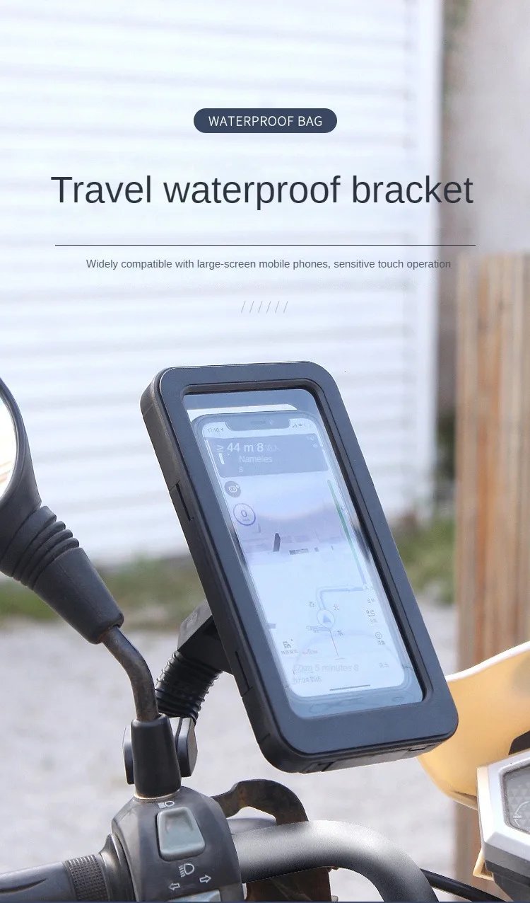 Waterproof Motorcycle Bike Mobile Phone Holder Support Universal Bicycle GPS 360° Swivel Adjustable Motorcycle Cellphone Holder