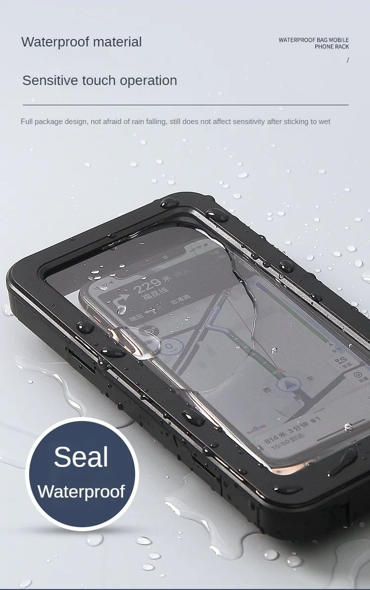 Waterproof Motorcycle Bike Mobile Phone Holder Support Universal Bicycle GPS 360° Swivel Adjustable Motorcycle Cellphone Holder