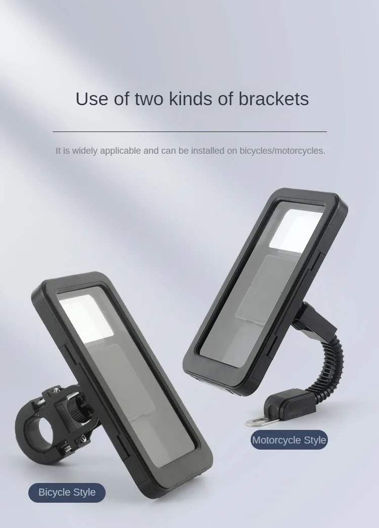 Waterproof Motorcycle Bike Mobile Phone Holder Support Universal Bicycle GPS 360° Swivel Adjustable Motorcycle Cellphone Holder