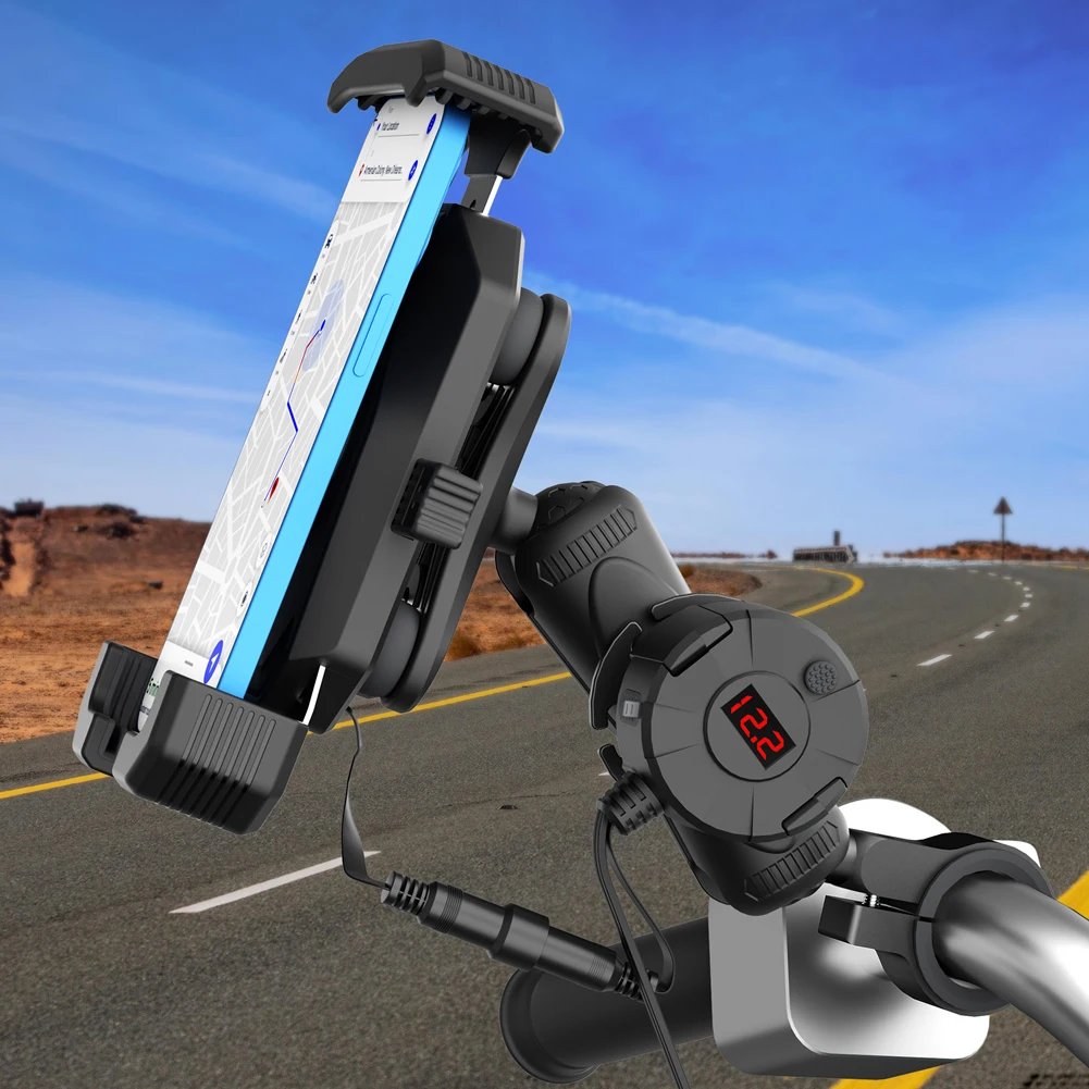 15W Wireless Charging Electric Vehicle Riding Navigation Holder Fast Charger Motorcycle Phone Mount for Bike Motorcycle Scooter