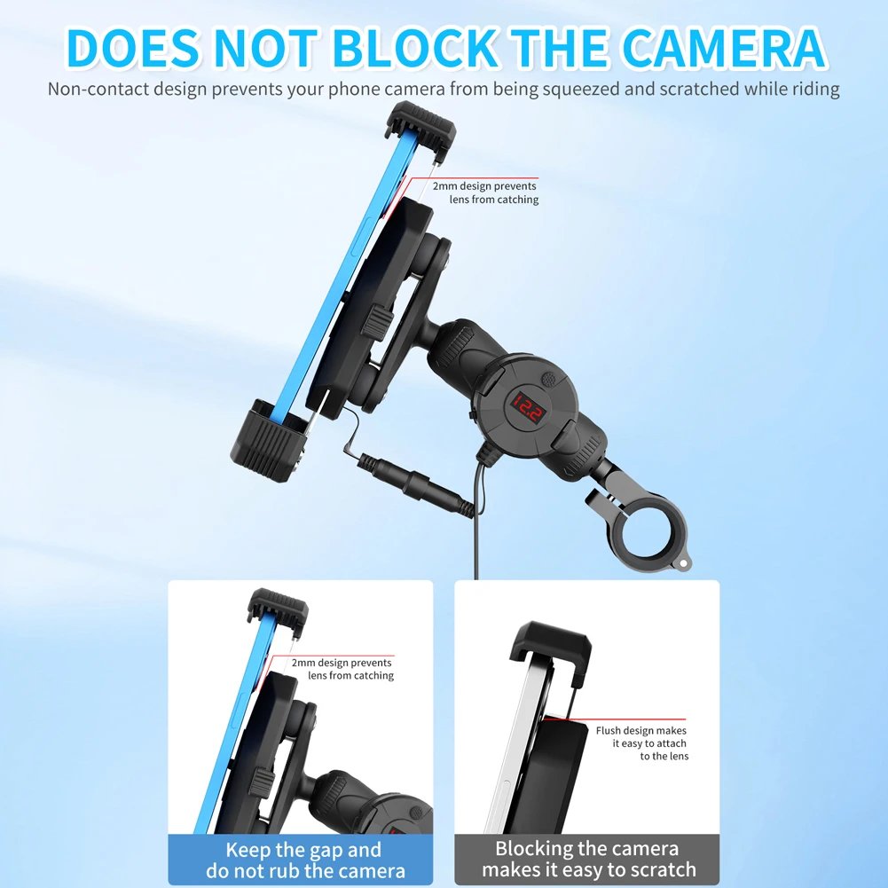 15W Wireless Charging Electric Vehicle Riding Navigation Holder Fast Charger Motorcycle Phone Mount for Bike Motorcycle Scooter