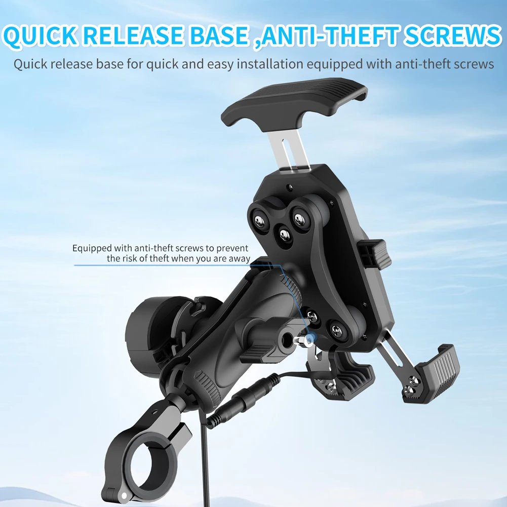 15W Wireless Charging Electric Vehicle Riding Navigation Holder Fast Charger Motorcycle Phone Mount for Bike Motorcycle Scooter