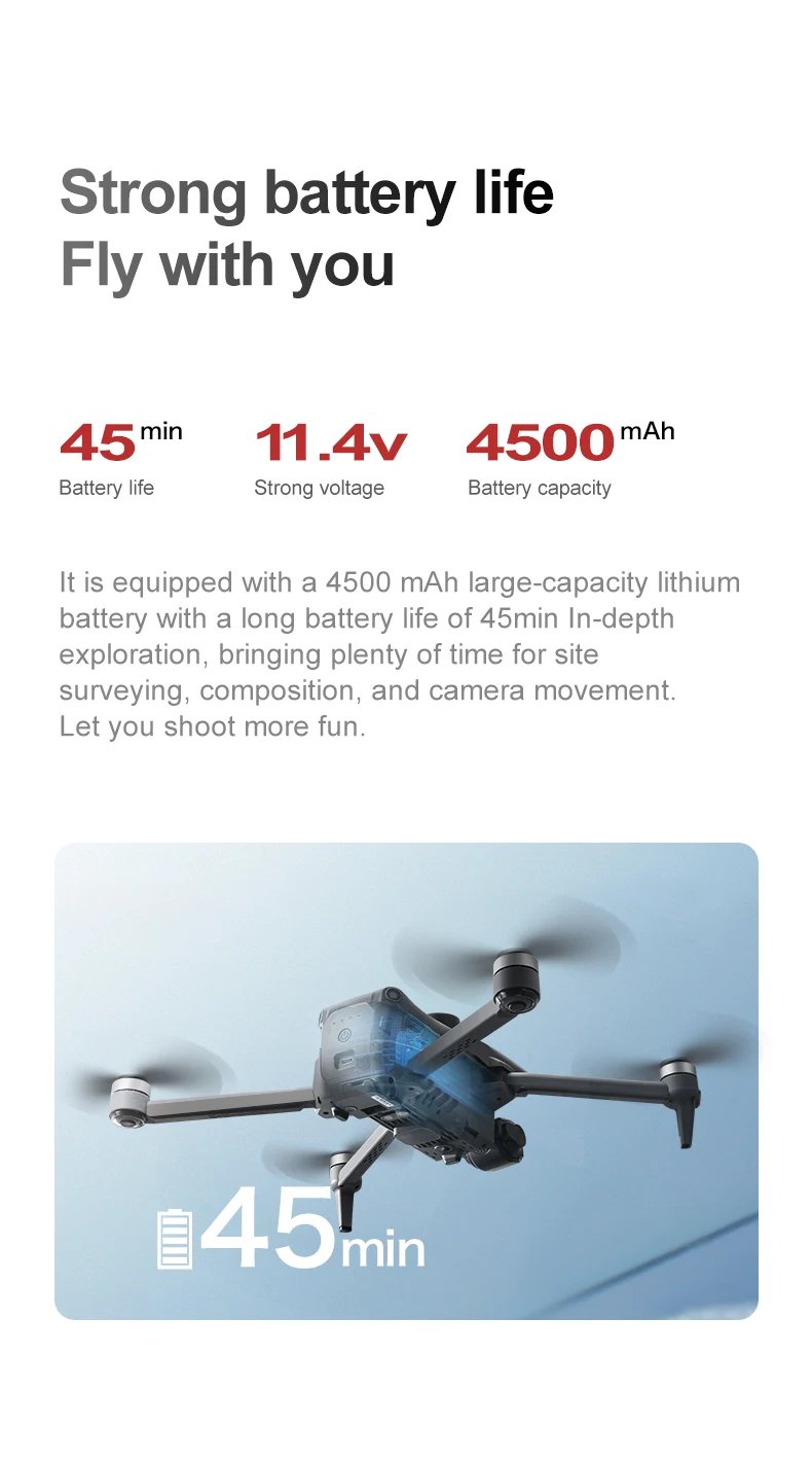 High end drone A25PR system touch screen three-axis gimbal 8k three-axis mechanical stabilization gimbal electronic anti shake
