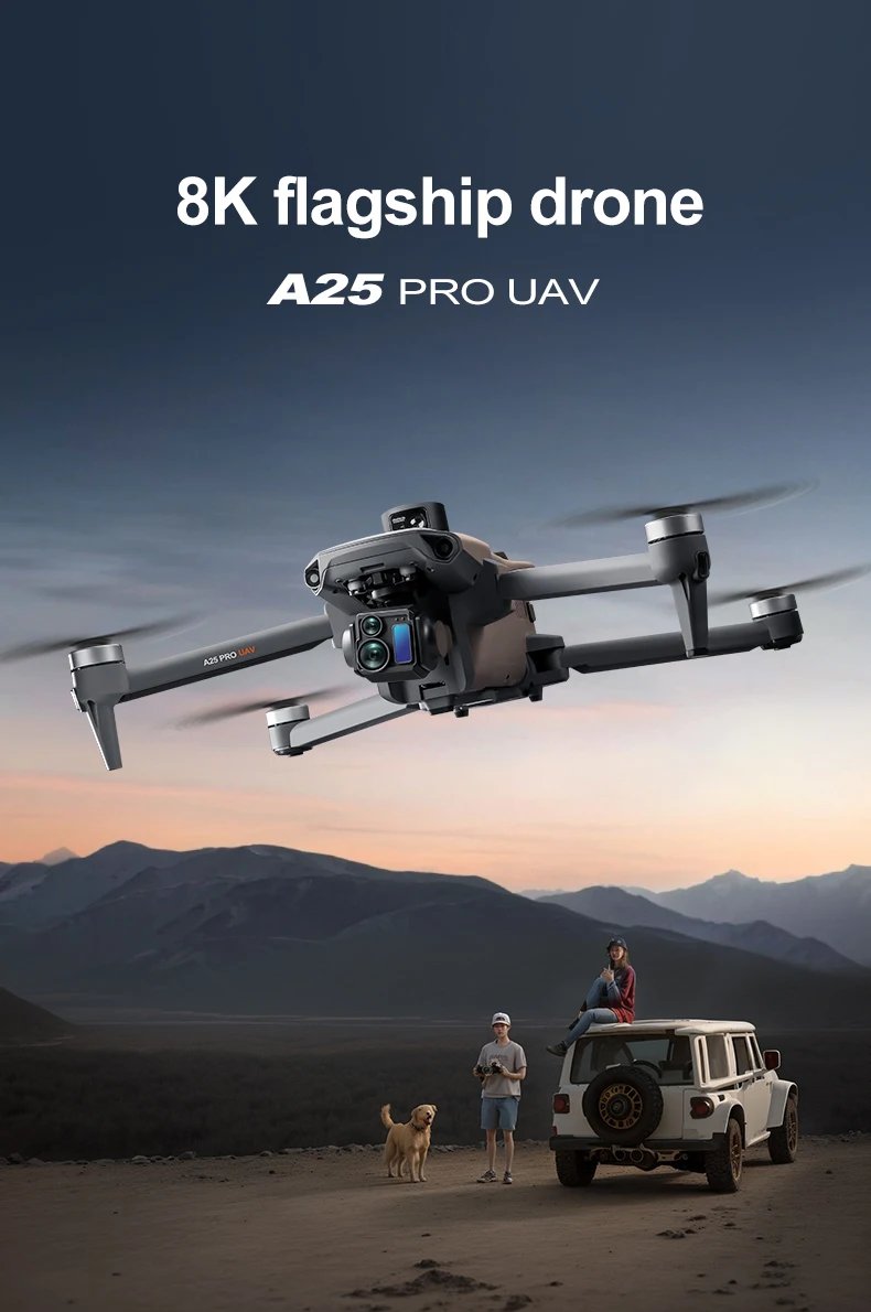 High end drone A25PR system touch screen three-axis gimbal 8k three-axis mechanical stabilization gimbal electronic anti shake