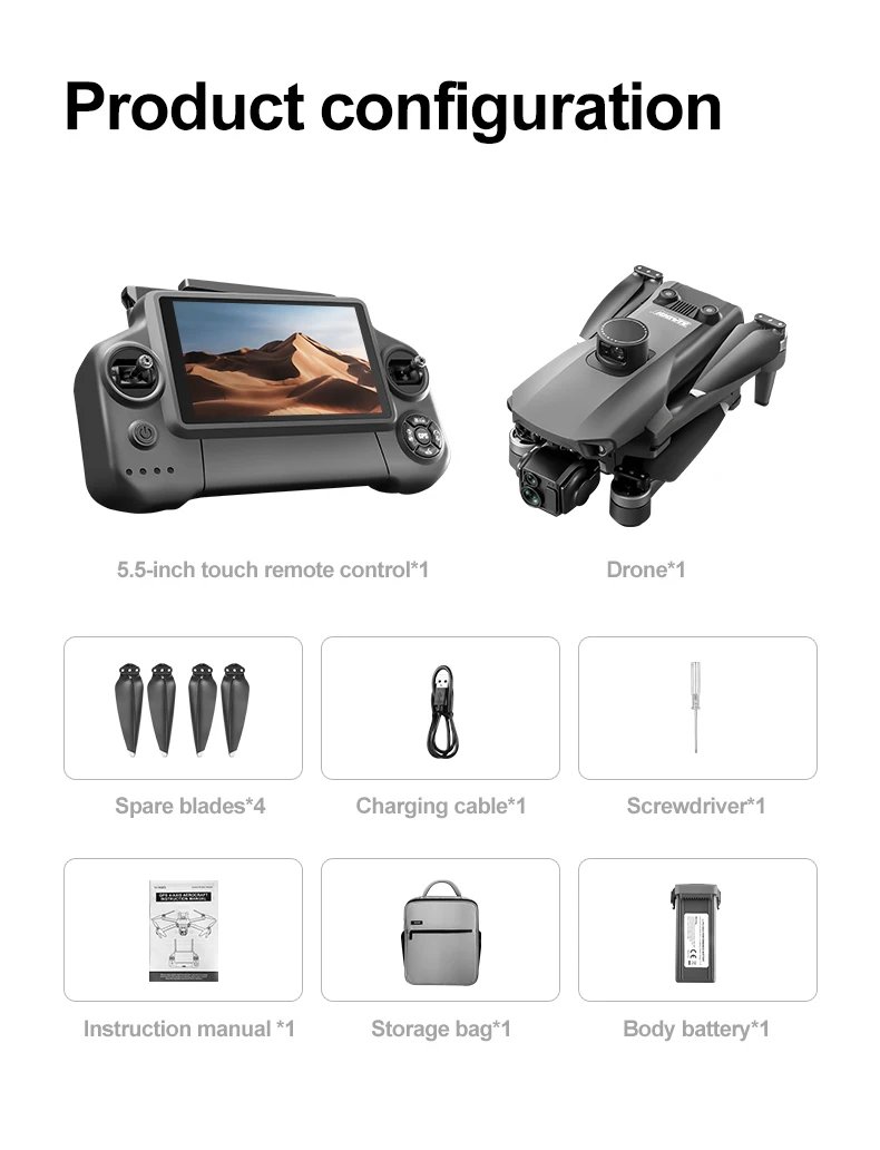 High end drone A25PR system touch screen three-axis gimbal 8k three-axis mechanical stabilization gimbal electronic anti shake