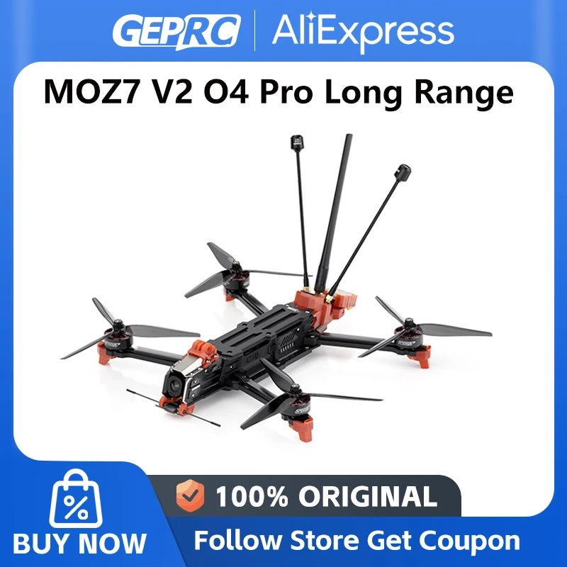 GEPRC MOZ7 V2 O4 Pro Air Unit FPV GPS 7Inch RC LongRange Freestyle Drone 2809-1450KV ELRS915M/2.4G Gemx Dual-Band Receiver