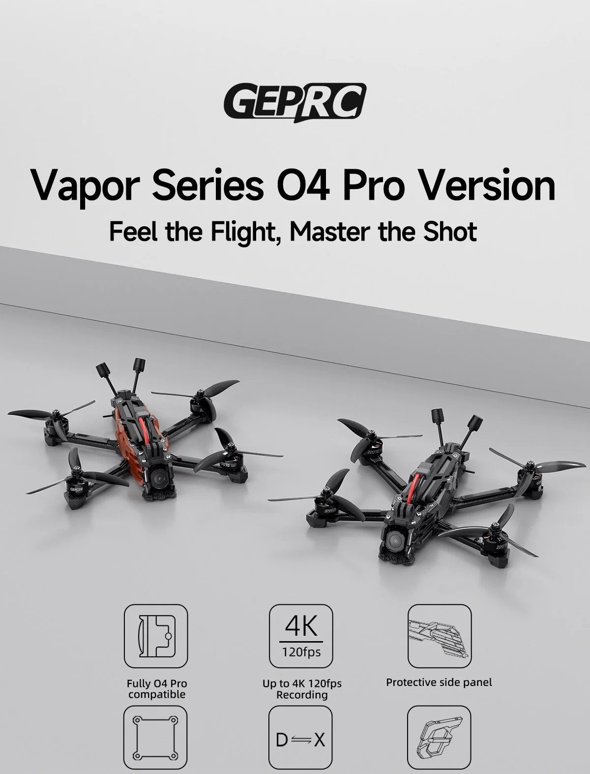 GEPRC Vapor X5/D5 HD O4 Pro FPV Drone 5Inch O4 Air Unit VTX 4K 60A 4IN1 ESC XT60 1960KV Motor RC Quadcopter Freestyle Drone