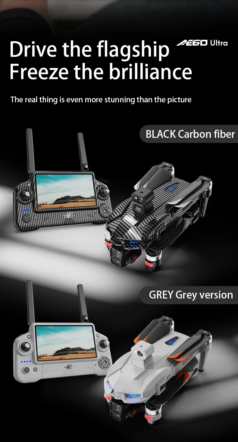 AE60 MAX GPS Drone Professional 8K Camera Aerial FPV Brush Avoiding Obstacle with Large Screen Remote Control Folding Dron