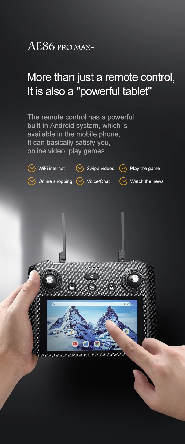 AE86  GPS Drone 8K Professional HD Camera Brushless 3-Axis Gimbal 8KM Obstacle Avoidance Large Screen 5G FPV Dron RC Quadcopter