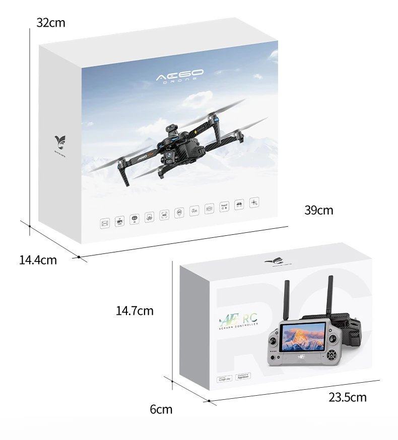 AE60 Professional Drone With 8K Camera GPS Brushless 3-Axis Gimbal 12KM Obstacle Avoidance Touch Screen Airdrop FPV Dron