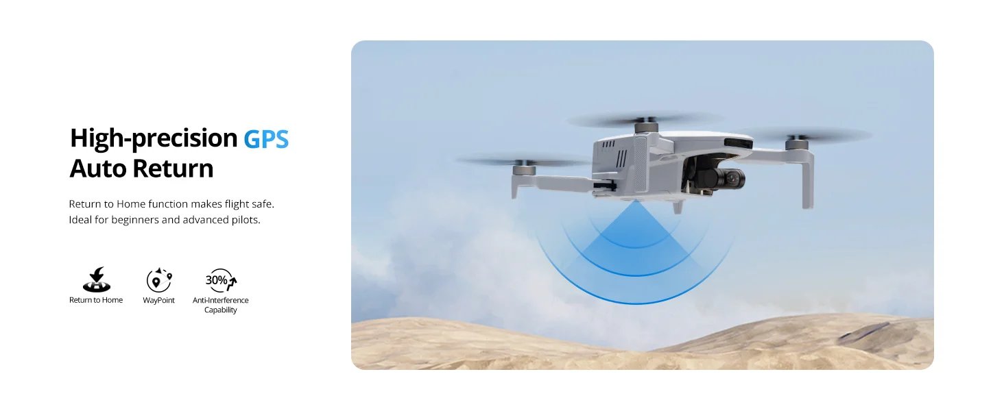 Potensic C0 4K GPS Professional Drone Max 6-KM, 3-Axis Gimbal, Visual Tracking, QuickShot, Under 249g, Return to Home-ATOM