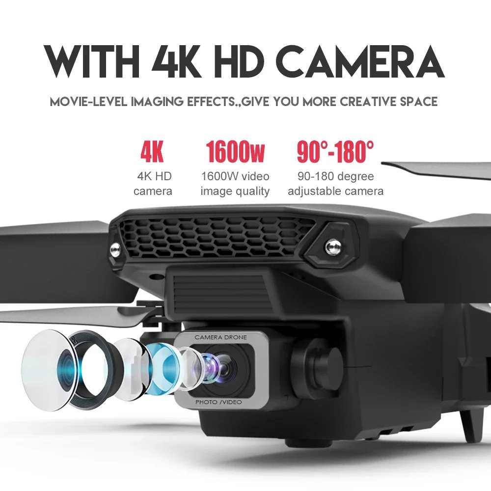 2025 E88 Pro WiFi FPV Drone - Single/Dual 4K/1080P Camera, Wide-Angle HD, Altitude Hold, Foldable Quadcopter RC Helicopter Toy - Image 2