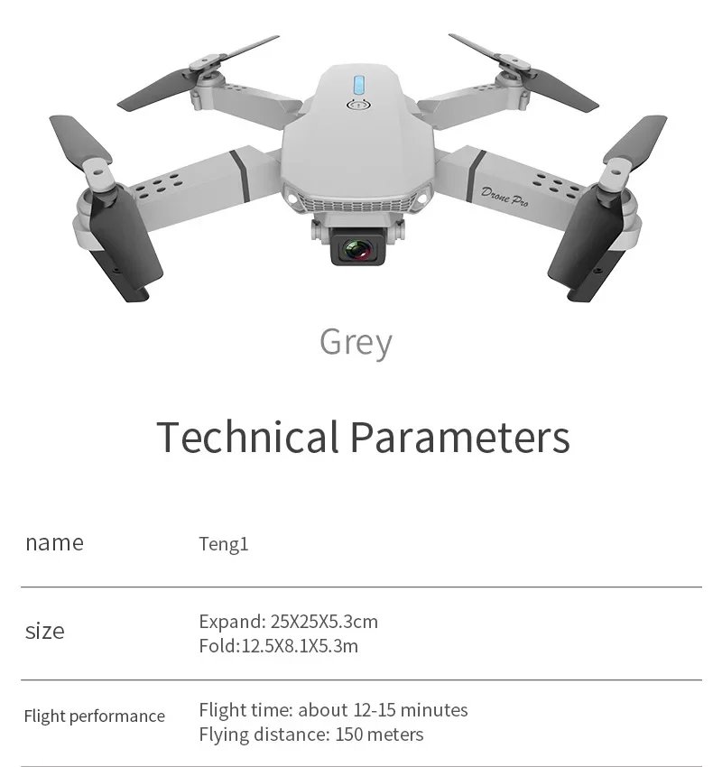 2025 E88 Pro WiFi FPV Drone - Single/Dual 4K/1080P Camera, Wide-Angle HD, Altitude Hold, Foldable Quadcopter RC Helicopter Toy 2025 E88 Pro WiFi FPV Drone - Single/Dual 4K/1080P Camera, Wide-Angle HD, Altitude Hold, Foldable Quadcopter RC Helicopter Toy
