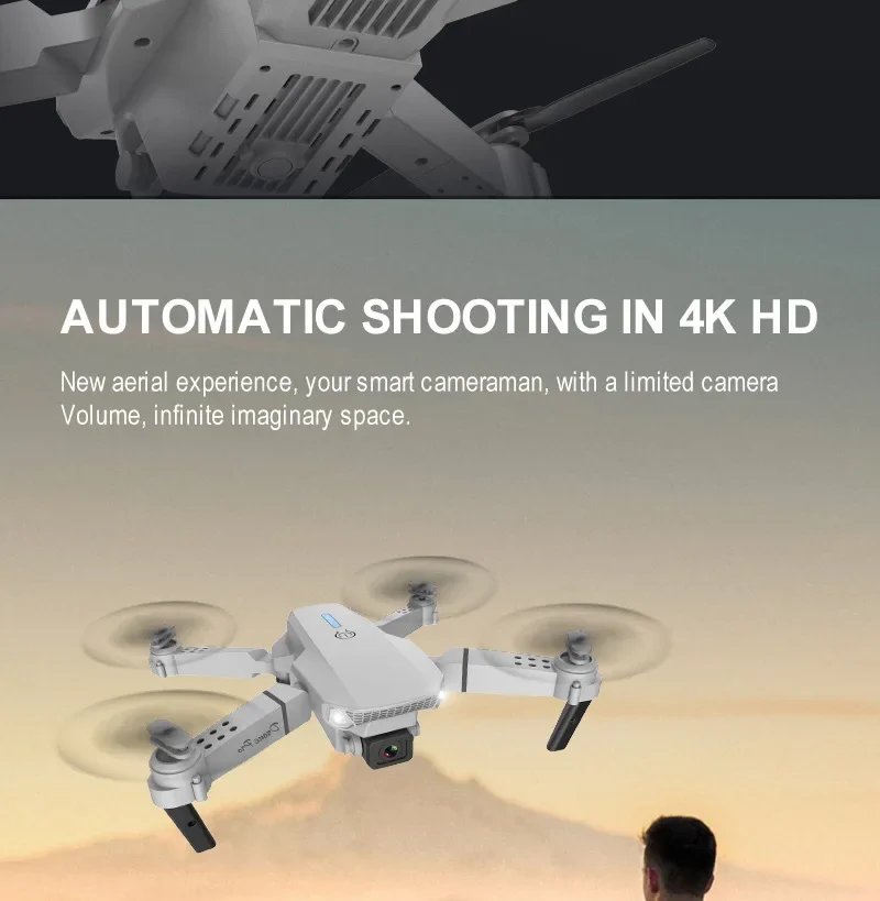 2025 E88 Pro WiFi FPV Drone - Single/Dual 4K/1080P Camera, Wide-Angle HD, Altitude Hold, Foldable Quadcopter RC Helicopter Toy 2025 E88 Pro WiFi FPV Drone - Single/Dual 4K/1080P Camera, Wide-Angle HD, Altitude Hold, Foldable Quadcopter RC Helicopter Toy