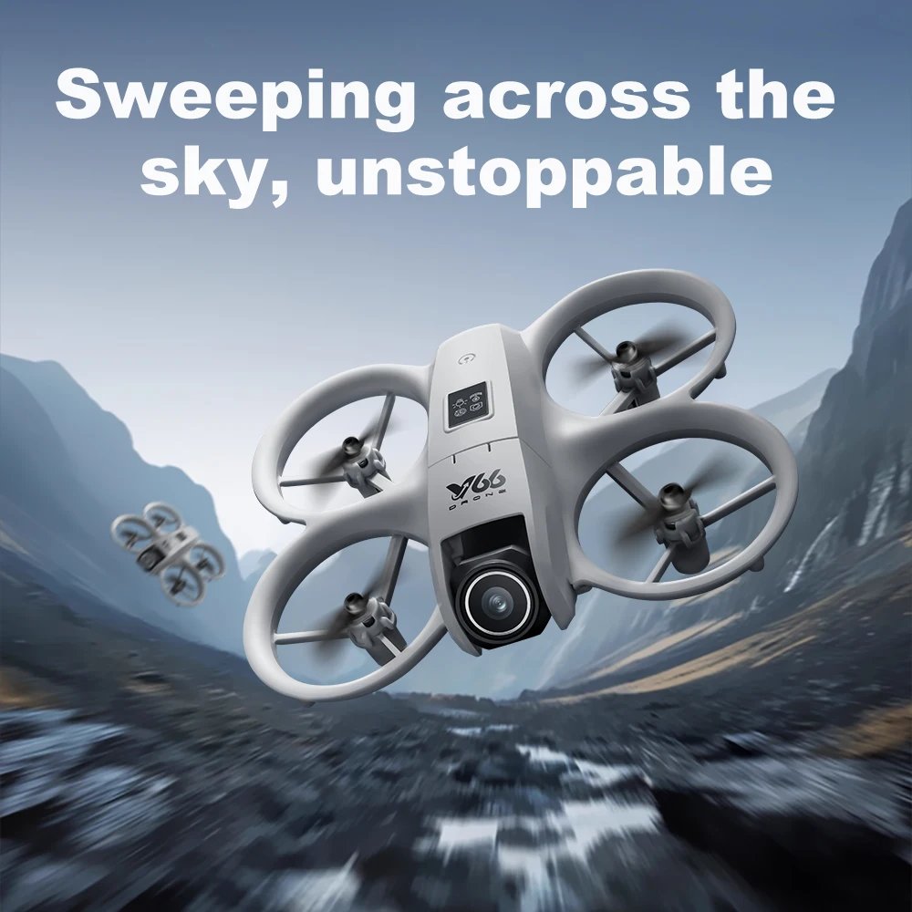 V66 Mini Drone 4K Profesional Dual Camera Headless Mode Obstacle Avoidance WiFi FPV Dron 360° Flip RC Quadcopter Toys for Kids