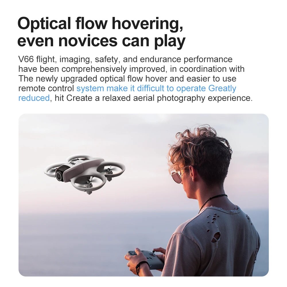 V66 Mini Drone 4K Profesional Dual Camera Headless Mode Obstacle Avoidance WiFi FPV Dron 360° Flip RC Quadcopter Toys for Kids