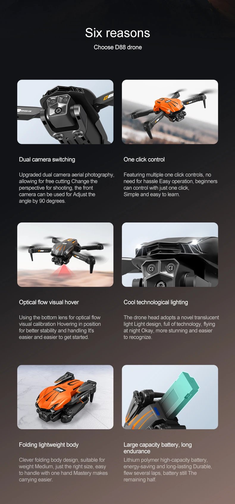 Xiaomi D88 Drone 8K Aerial HD Dual Camera Photography Intelligent Obstacle Avoidance Brushless Motor 5G WIFI GPS Return VR Drone