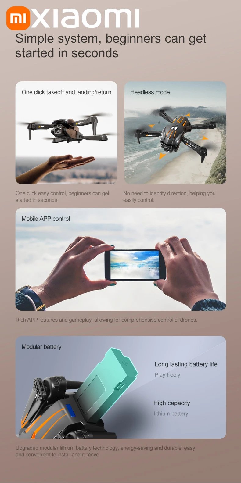 Xiaomi D88 Drone 8K Aerial HD Dual Camera Photography Intelligent Obstacle Avoidance Brushless Motor 5G WIFI GPS Return VR Drone