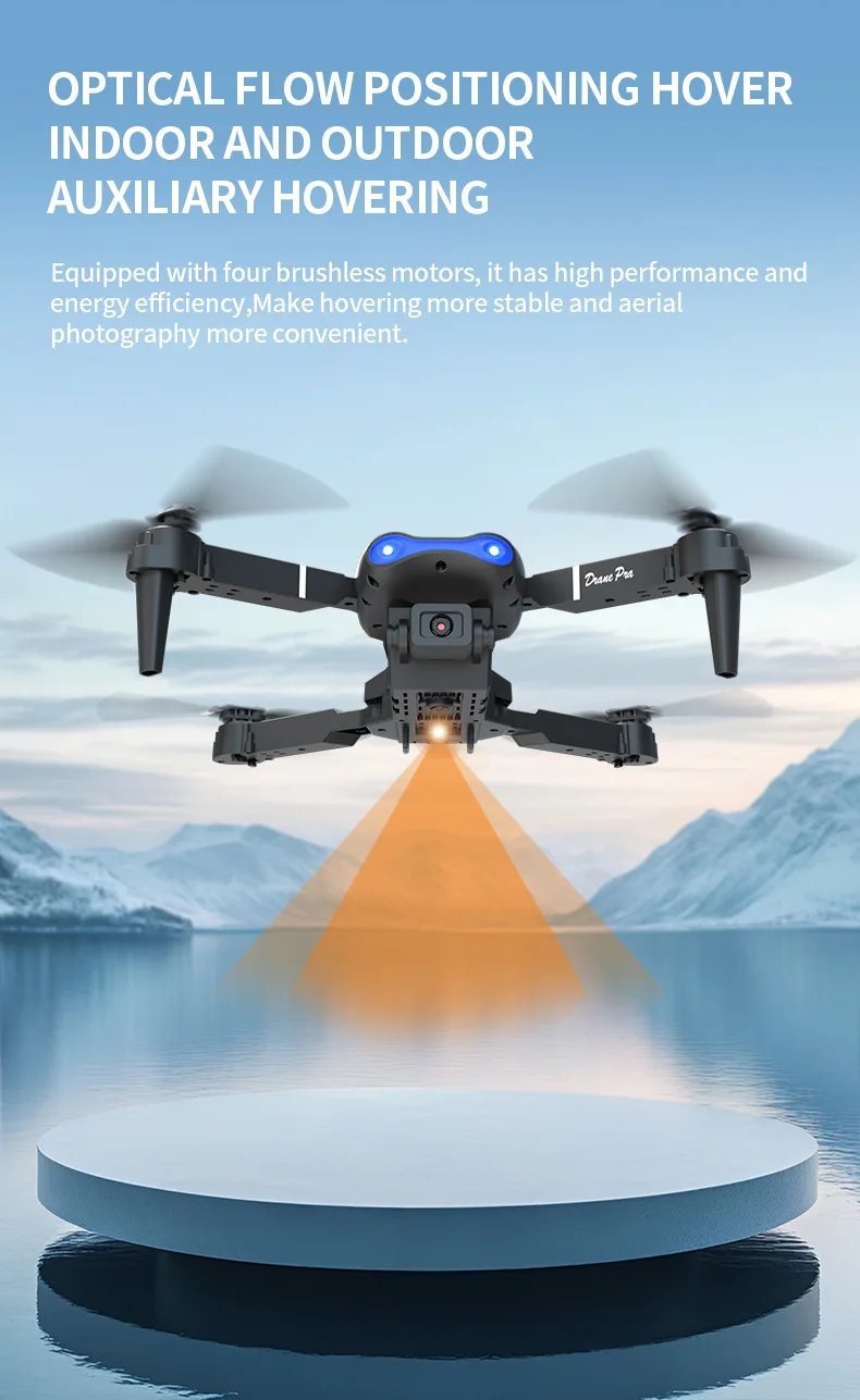 E99 PRO Drone Screen Control Aerial Drone High Definition Dual Camera Remote Control Aircraft, Folding Quadcopter Kid Gift