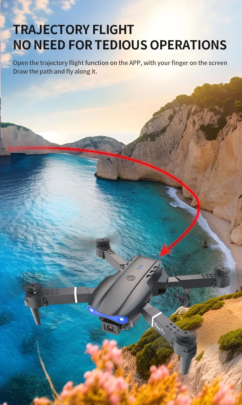 E99 PRO Drone Screen Control Aerial Drone High Definition Dual Camera Remote Control Aircraft, Folding Quadcopter Kid Gift