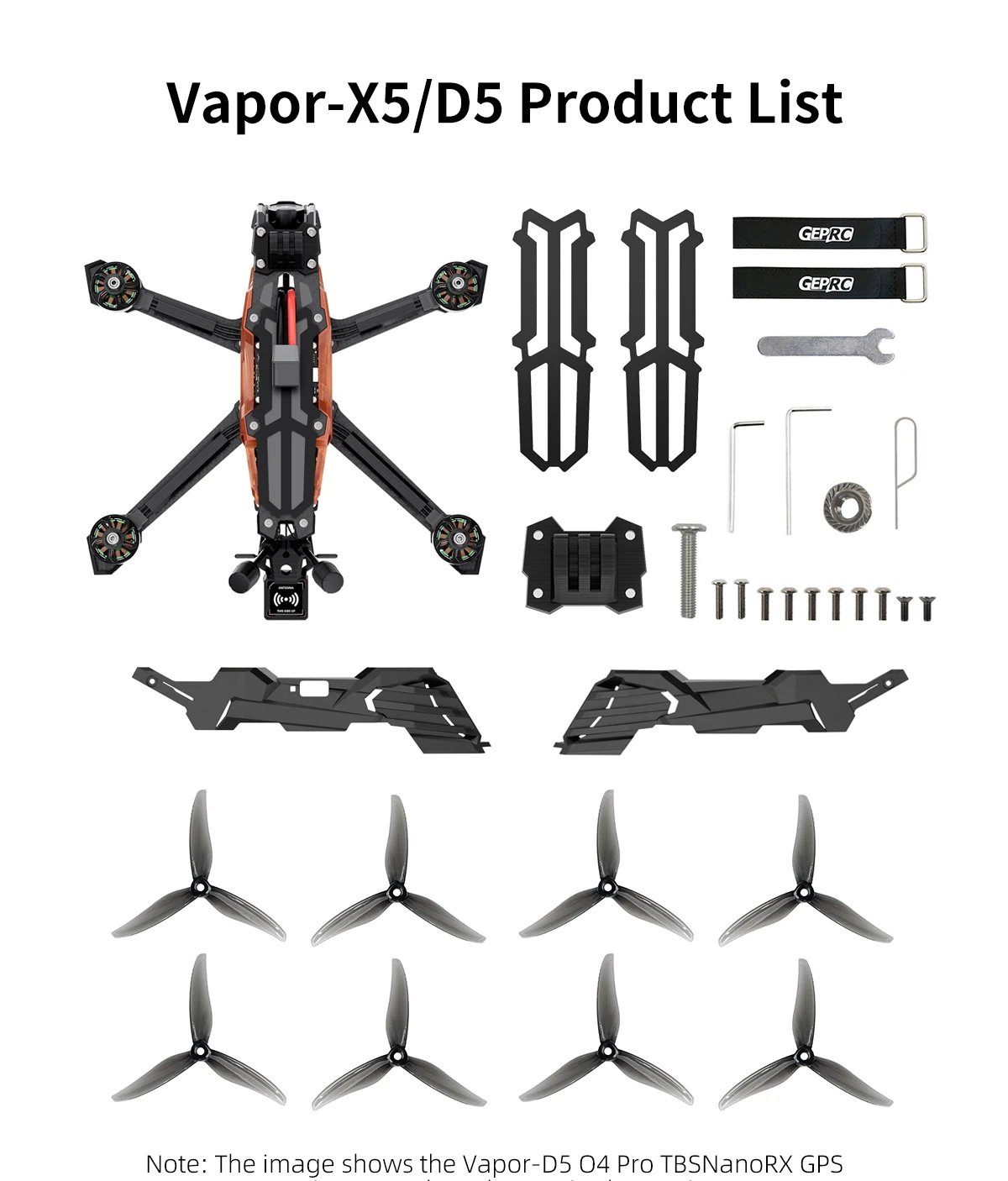 GEPRC Vapor-X5 D5 HD O4 Pro FPV Drone 5Inch O4 Air Unit VTX RC Quadcopter Freestyle Drone 4K120fps Recording 2207E 1960KV Motor GEPRC Vapor-X5 D5 HD O4 Pro FPV Drone 5Inch O4 Air Unit VTX RC Quadcopter Freestyle Drone 4K120fps Recording 2207E 1960KV Motor