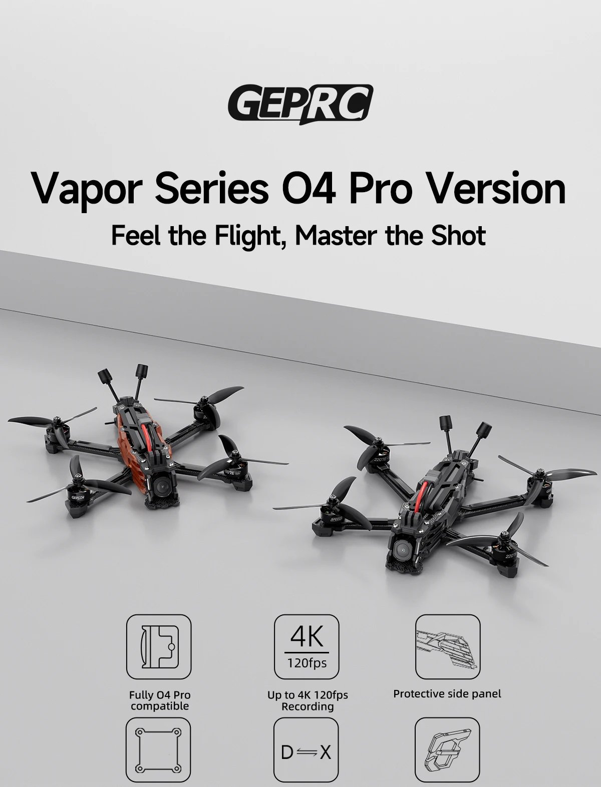 GEPRC Vapor-X5 D5 HD O4 Pro FPV Drone 5Inch O4 Air Unit VTX RC Quadcopter Freestyle Drone 4K120fps Recording 2207E 1960KV Motor GEPRC Vapor-X5 D5 HD O4 Pro FPV Drone 5Inch O4 Air Unit VTX RC Quadcopter Freestyle Drone 4K120fps Recording 2207E 1960KV Motor