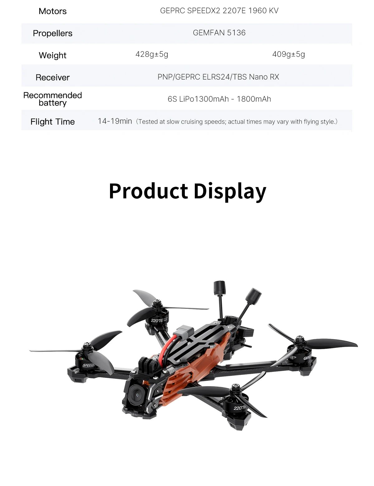 GEPRC Vapor-X5 D5 HD O4 Pro FPV Drone 5Inch O4 Air Unit VTX RC Quadcopter Freestyle Drone 4K120fps Recording 2207E 1960KV Motor GEPRC Vapor-X5 D5 HD O4 Pro FPV Drone 5Inch O4 Air Unit VTX RC Quadcopter Freestyle Drone 4K120fps Recording 2207E 1960KV Motor