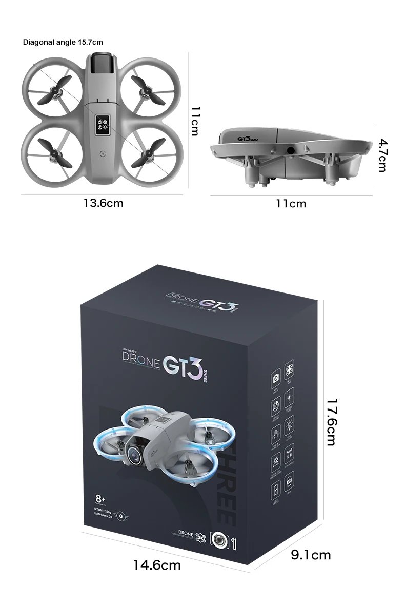 GT3 Mini RC Drone 4K Dual Aerial HD Photography Optical Flow Positioning Obstacle Avoidance UAV Remote Control Quadcopter