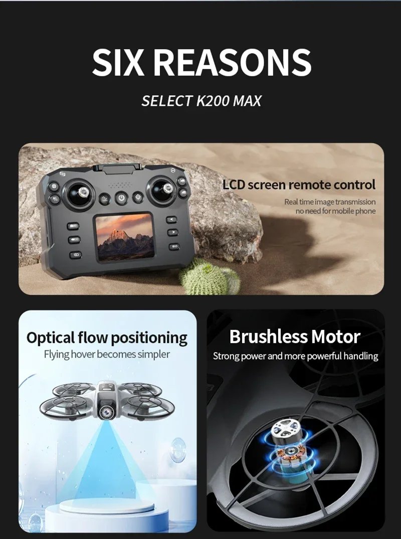 Xiaomi K200 Max Mini Drone with Camera HD 8K 1080P FPV RC Drones Profesional Five-sided Obstacle Avoidance Helicopter Drone Toy