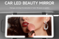 LED Car Makeup HD Mirror Sunshade Makeup Hanging Mirror Ultra Thin USB Charge Autom Cosmetic Mirror Touch Screen Dimmable Light