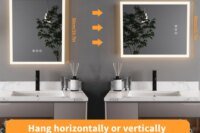 LUVODI LED Mirror Bathroom Wall Mounted Smart Touch Vanity Makeup Mirror with 3 Color Dimmable Defog