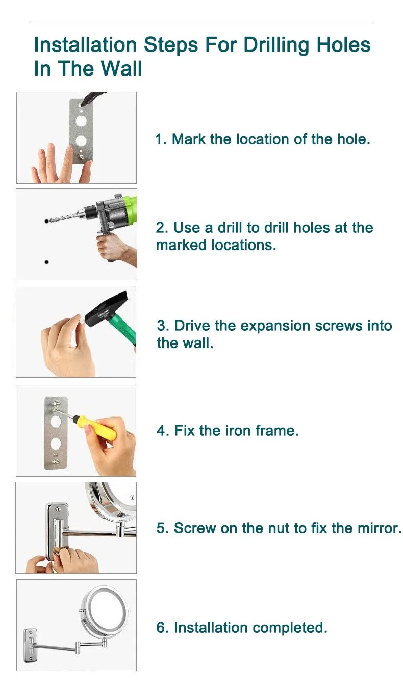 Wall Folding Makeup HD Mirror Double Side Fill Light Magnifying USB Charging Led Tricolor Dimming Bathroom Cosmetic Mirrors