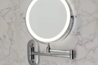 Wall Folding Makeup HD Mirror Double Side Fill Light Magnifying USB Charging Led Tricolor Dimming Bathroom Cosmetic Mirrors