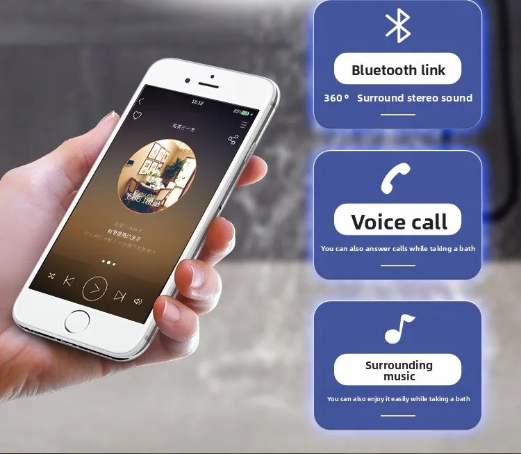 Round Smart Bathroom Mirror Wall-mounted Led with Light Touch Screen Anti-fog Luminous Induction Wall-mounted Round Vanity