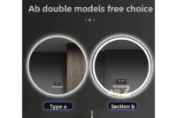 Round Smart Bathroom Mirror Wall-mounted Led with Light Touch Screen Anti-fog Luminous Induction Wall-mounted Round Vanity