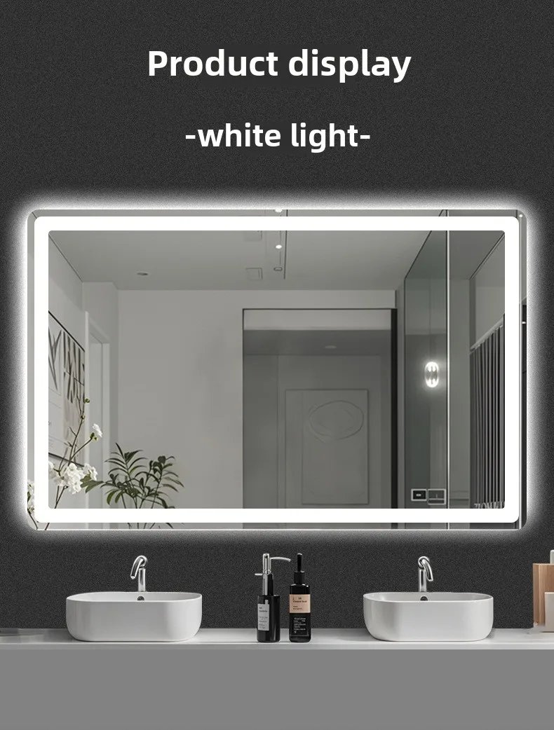 Bathroom Smart Mirror Toilet Toilet Toilet Mirror LED Light Mirror Makeup Defogging Human Body Induction Touch Screen Smart