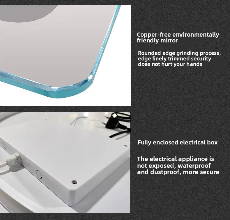 Bathroom Smart Mirror Toilet Toilet Toilet Mirror LED Light Mirror Makeup Defogging Human Body Induction Touch Screen Smart