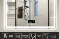 Bathroom Smart Mirror Toilet Toilet Toilet Mirror LED Light Mirror Makeup Defogging Human Body Induction Touch Screen Smart